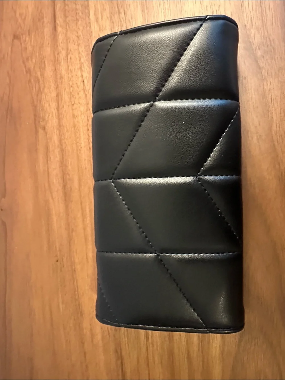 Saint Laurent Black Quilted Leather Clutch Wallet with YSL Logo